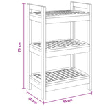 Bathroom Shelf Natural 45 x 30 x 71 cm Solid Teak Wood - Close-Up Angle