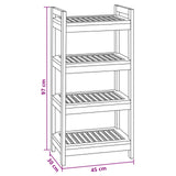 Bathroom Shelf Natural 45 x 30 x 97 cm Solid Teak Wood - Close-Up Angle