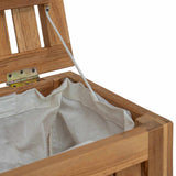 Laundry Basket Natural 35 x 25 x 60 cm Solid Teak Wood - Close-Up Angle