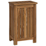 Laundry Basket Natural 35 x 25 x 60 cm Solid Teak Wood - Front View