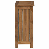 Laundry Basket Natural 35 x 25 x 60 cm Solid Teak Wood - 45-Degree Angle