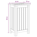 Laundry Basket Natural 35 x 25 x 60 cm Solid Teak Wood - Low Angle
