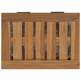 Laundry Basket Natural 35 x 25 x 60 cm Solid Teak Wood - Rear View