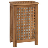 Laundry Basket Natural 35 x 25 x 60 cm Solid Teak Wood - Front View