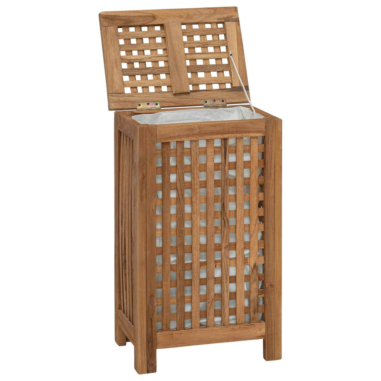Laundry Basket Natural 35 x 25 x 60 cm Solid Teak Wood