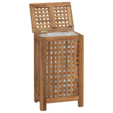 Laundry Basket Natural 35 x 25 x 60 cm Solid Teak Wood - Side View