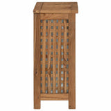Laundry Basket Natural 35 x 25 x 60 cm Solid Teak Wood - 45-Degree Angle
