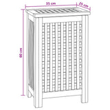 Laundry Basket Natural 35 x 25 x 60 cm Solid Teak Wood - Low Angle