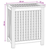 Laundry Basket Natural Solid Teak Wood - Low Angle