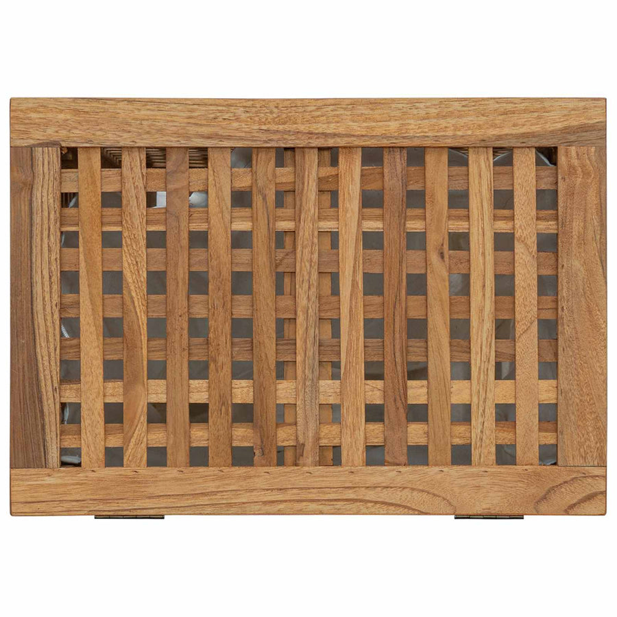 Laundry Basket Natural Solid Teak Wood