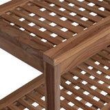 Bathroom Side Table Natural 60 x 30 x 45 cm Solid Teak Wood - Rear View