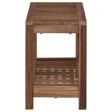 Bathroom Side Table Natural 60 x 30 x 45 cm Solid Teak Wood - Top-Down View