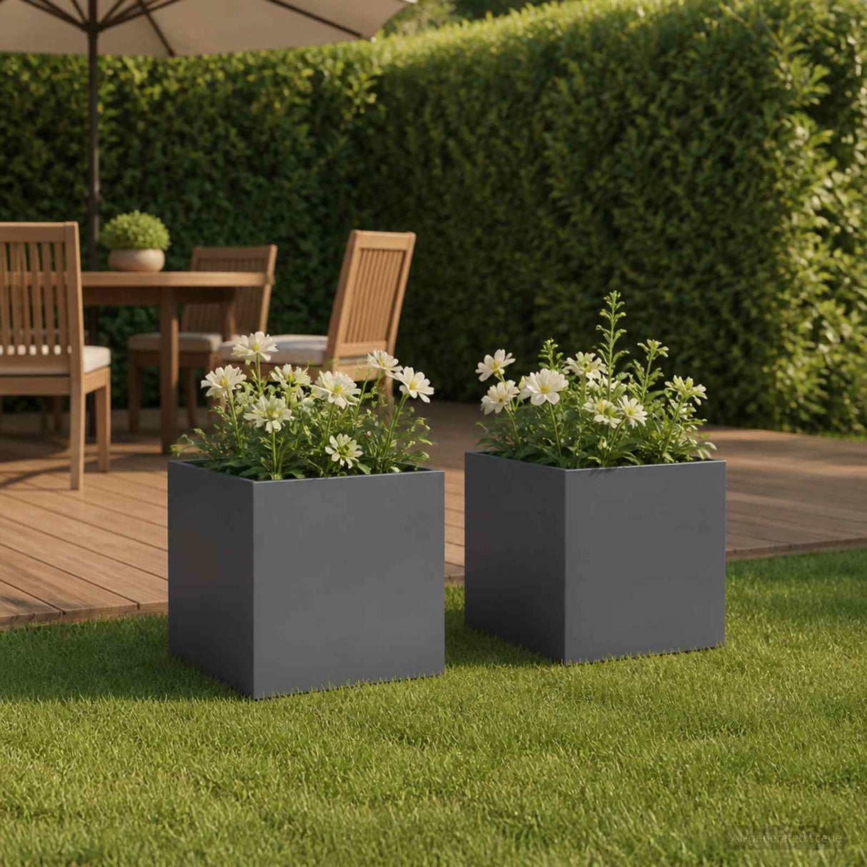 Garden Planter 2 pcs Anthracite 25 x 25 x 25 cm
