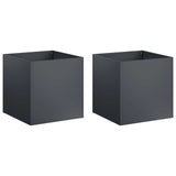 Garden Planter 2 pcs Anthracite 25 x 25 x 25 cm - Front View