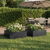 Garden Planter 2 pcs Black 40 x 40 x 20 cm Cold-rolled Steel