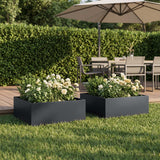 Garden Planter 2 pcs Anthracite 60 x 60 x 20 cm