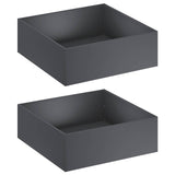 Garden Planter 2 pcs Anthracite 60 x 60 x 20 cm - Front View