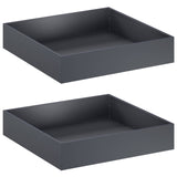 Garden Planter 2 pcs Anthracite 80 x 80 x 20 cm - Front View