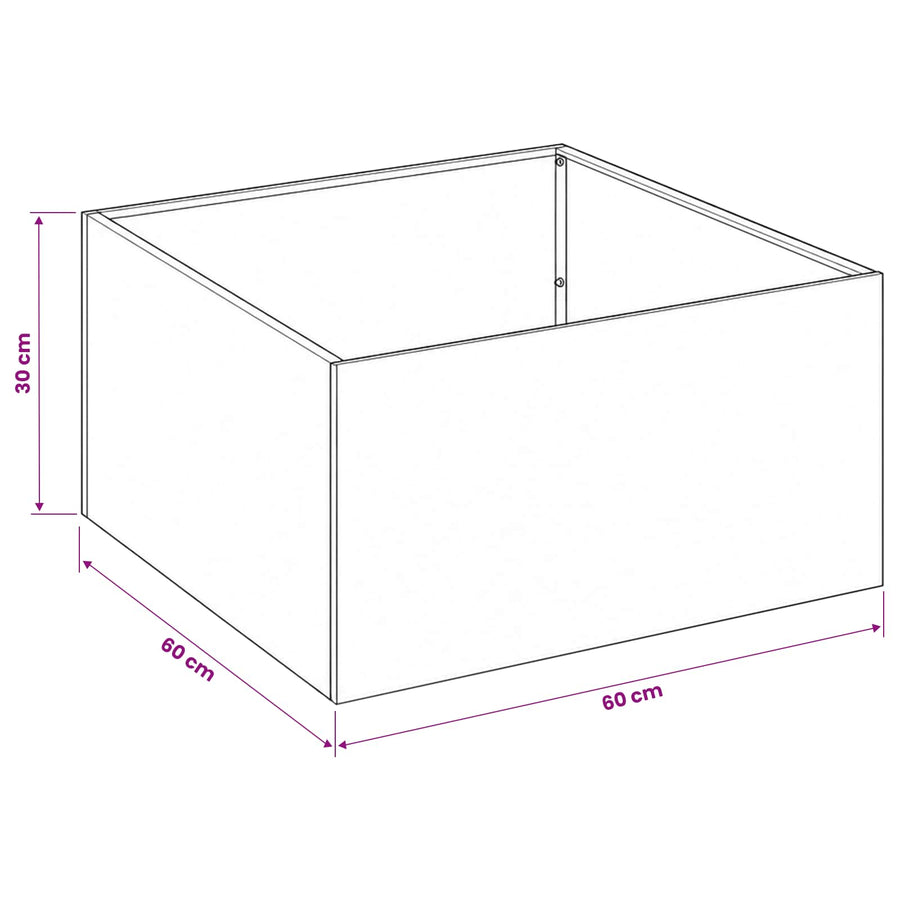 Garden Planter 2 pcs Black 60 x 60 x 30 cm Cold-rolled Steel