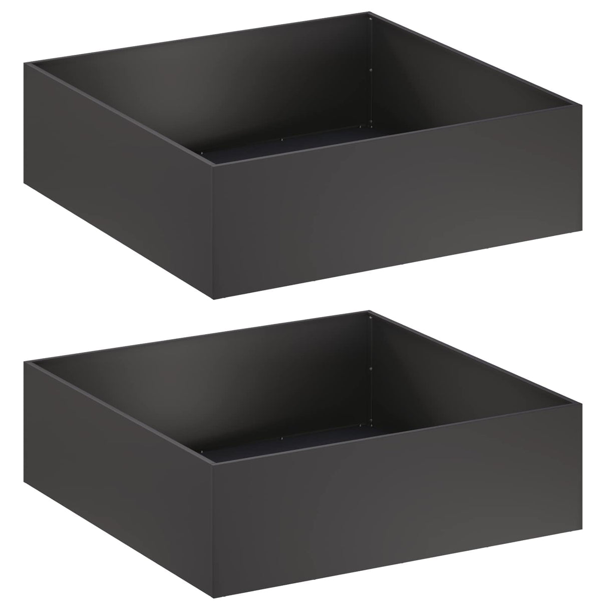 Garden Planter 2 pcs Black 80 x 80 x 30 cm Cold-rolled Steel