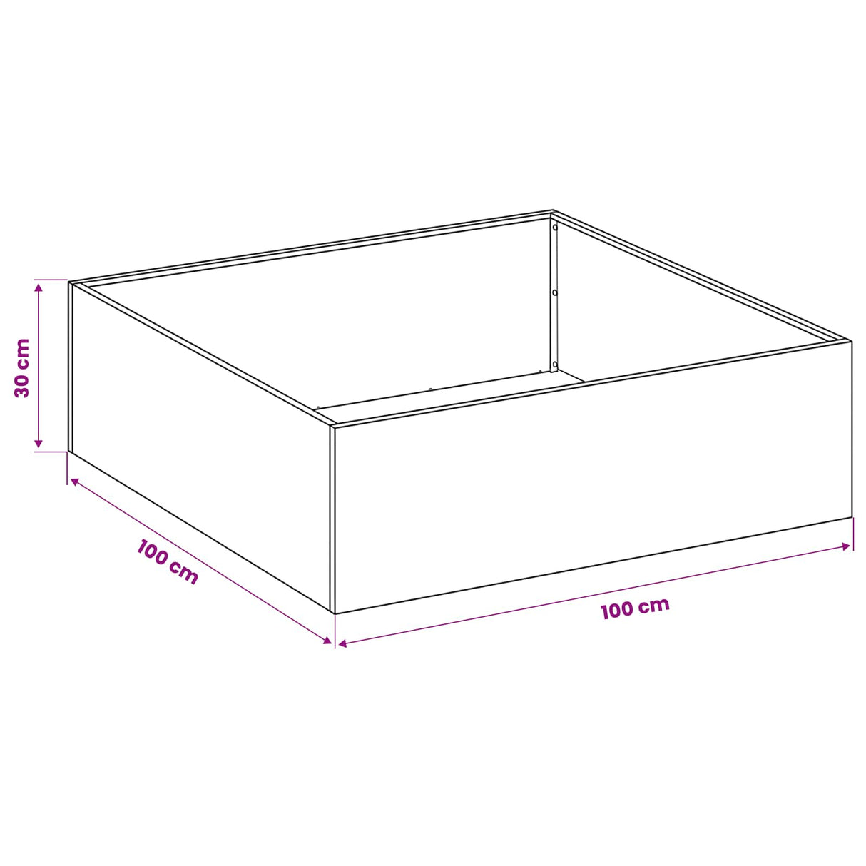 Garden Planter 2 pcs Anthracite 100 x 100 x 30 cm