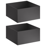 Garden Planter 2 pcs Black 60 x 60 x 40 cm Cold-rolled Steel - Front View