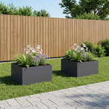 Garden Planter 2 pcs Anthracite 100 x 100 x 40 cm