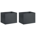 Garden Planter 2 pcs Anthracite 40 x 30 x 30 cm