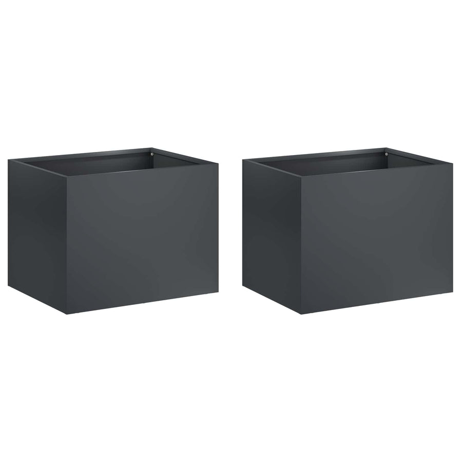 Garden Planter 2 pcs Anthracite 40 x 30 x 30 cm
