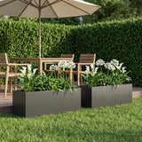 Garden Planter 2 pcs Black 80 x 30 x 30 cm Cold-rolled Steel
