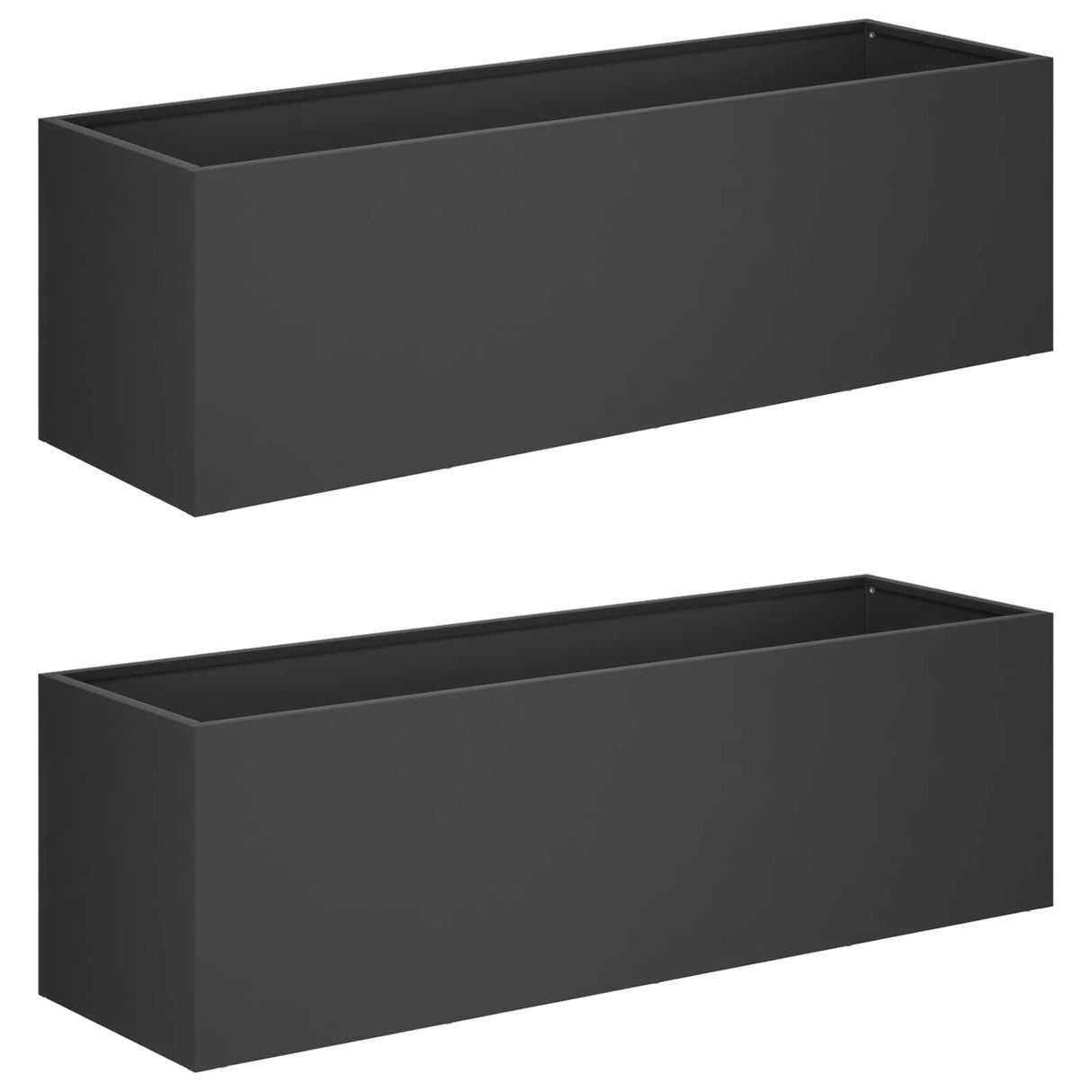 Garden Planter 2 pcs Black 80 x 30 x 30 cm Cold-rolled Steel