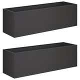Garden Planter 2 pcs Black 80 x 30 x 30 cm Cold-rolled Steel