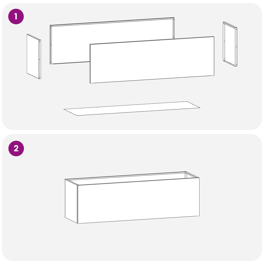 Garden Planter 2 pcs Anthracite 100 x 30 x 30 cm