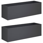 Garden Planter 2 pcs Anthracite 100 x 30 x 30 cm