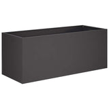 Garden Planter 2 pcs Black 100 x 40 x 40 cm Cold-rolled Steel - Side View