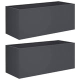 Garden Planter 2 pcs Anthracite 100 x 40 x 40 cm - Front View
