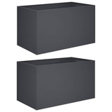 Garden Planter 2 pcs Anthracite 80 x 50 x 50 cm - Front View