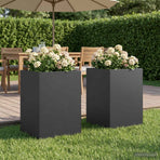 Garden Planter 2 pcs Black 40 x 40 x 75 cm Cold-rolled Steel