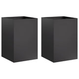 Garden Planter 2 pcs Black 50 x 50 x 75 cm Cold-rolled Steel