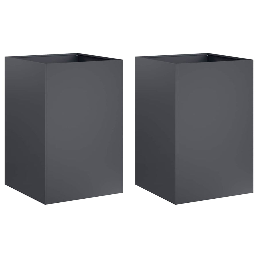 Garden Planter 2 pcs Anthracite 50 x 50 x 75 cm