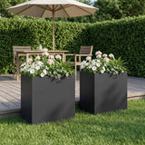 Garden Planter 2 pcs Black 50 x 30 x 40 cm Cold-rolled Steel