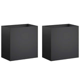 Garden Planter 2 pcs Black 50 x 30 x 50 cm Cold-rolled Steel