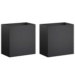 Garden Planter 2 pcs Black 50 x 30 x 50 cm Cold-rolled Steel