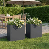 Garden Planter 2 pcs Anthracite 50 x 30 x 50 cm