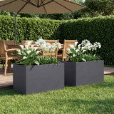 Garden Planter 2 pcs Anthracite 50 x 40 x 40 cm