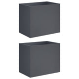 Garden Planter 2 pcs Anthracite 50 x 40 x 50 cm - Front View
