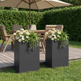 Garden Planter 2 pcs Black 50 x 40 x 75 cm Cold-rolled Steel