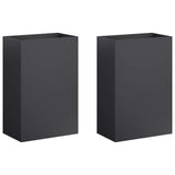 Garden Planter 2 pcs Black 50 x 40 x 75 cm Cold-rolled Steel