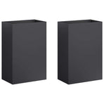 Garden Planter 2 pcs Black 50 x 40 x 75 cm Cold-rolled Steel