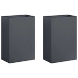 Garden Planter 2 pcs Anthracite 50 x 40 x 75 cm - Front View